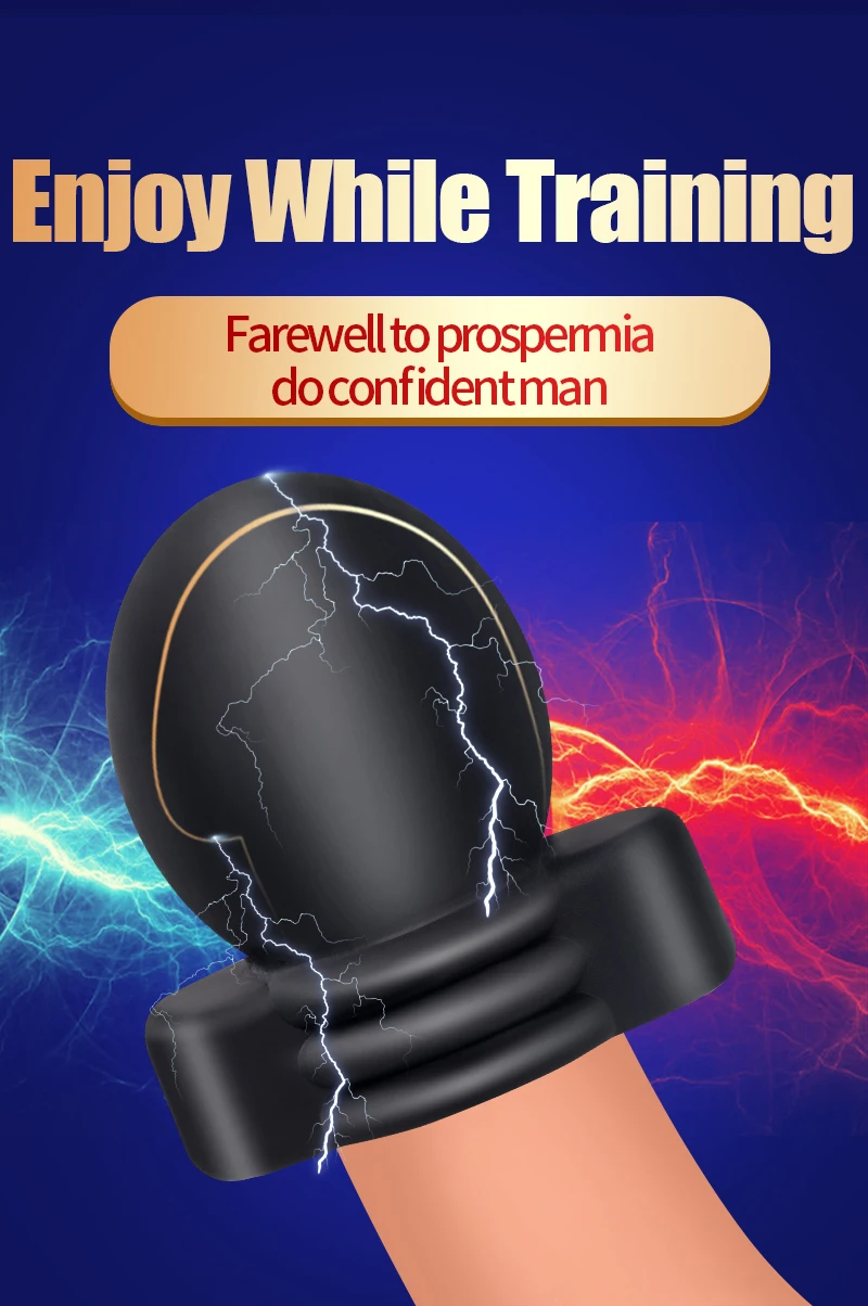 Electro Shock Glans Trainer Massage Cup,Testicle Electrostimulation Cock Penis Extender Scrotum Bind Sleeve,BDSM Sex Toy for Men