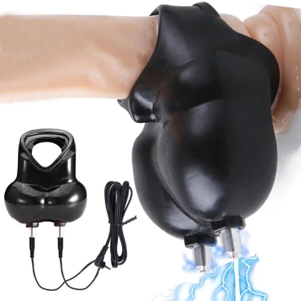 e stim Cock Ring,Electrostimulation Electrosex Penis Extender,BDSM Electro Sex for Men,E-stim Cockring,Electric Shock Scrotum