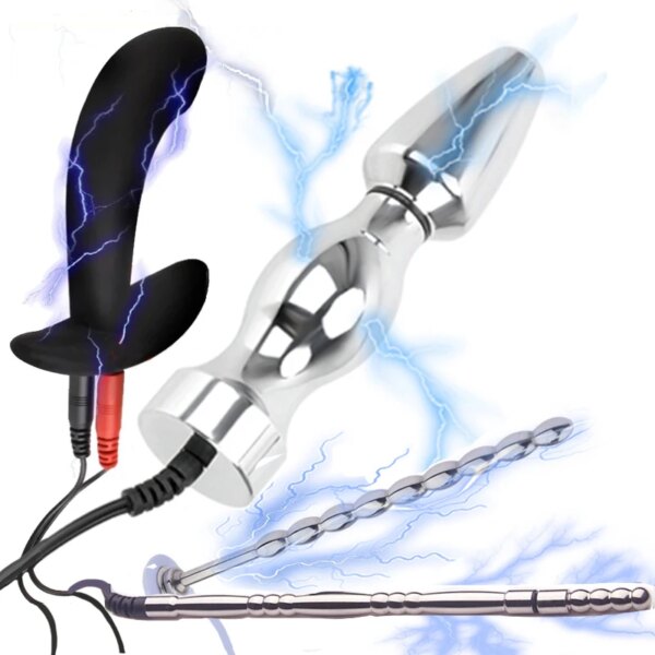 Electric Shocker Anal Butt Plug,Estim E stim Urethral Dilator,BDSM Electro Shock Penis Plug,Sex Toys Men,Electrostimulation