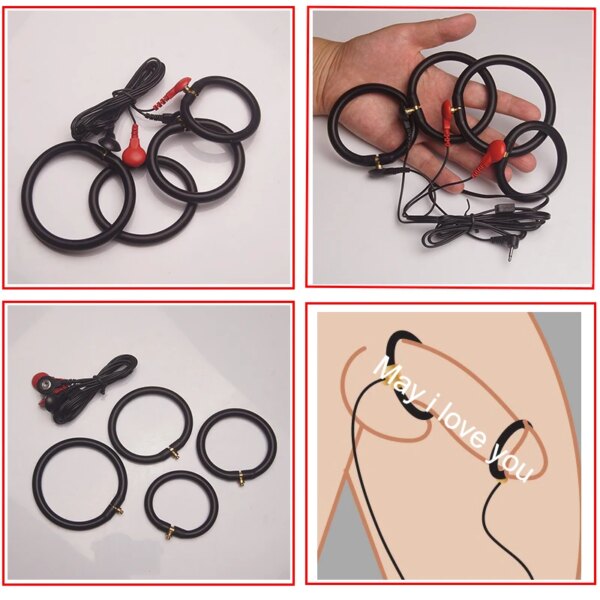Electro Bdsm Penis Ring Electrostimulator,Estim Cock Chastity Cage Stimulation,Electric Sex Glans Trainer, E-stim Toys