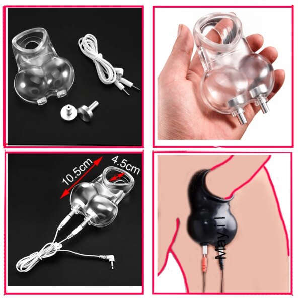 Electro Bdsm Penis Ring Electrostimulator,Estim Cock Chastity Cage Stimulation,Electric Sex Glans Trainer, E-stim Toys
