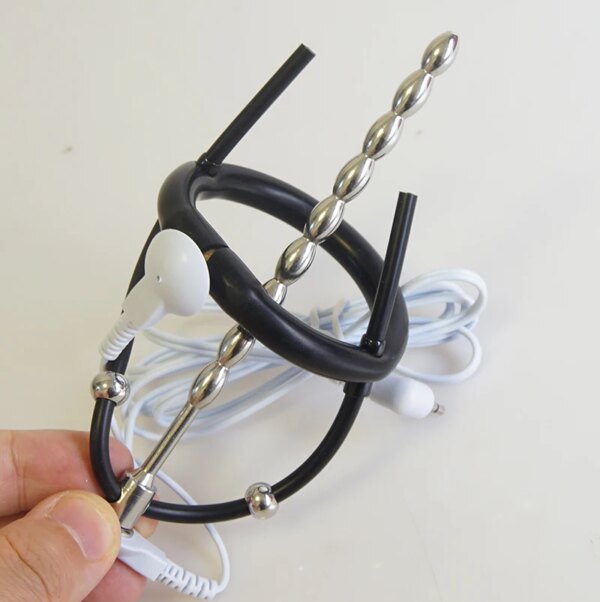 BDSM Electro Shock Penis Cock Ring,Electric Shocker E Stimulation Chastity Cage,E stim Estim E-stim  Sex Toys for Men,Electrosex