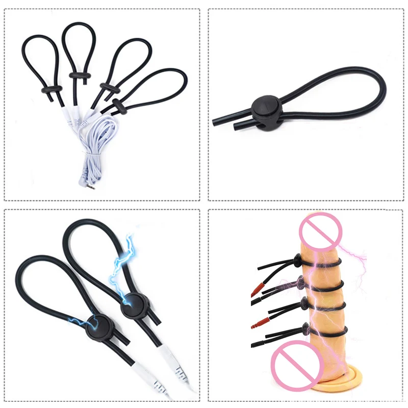 e stim Cock Ring Chastity Cage,Electro Sex Penis Rings,BDSM Electroshock Cockring,Masturbation Man Electric Sextoy,Adult Toys