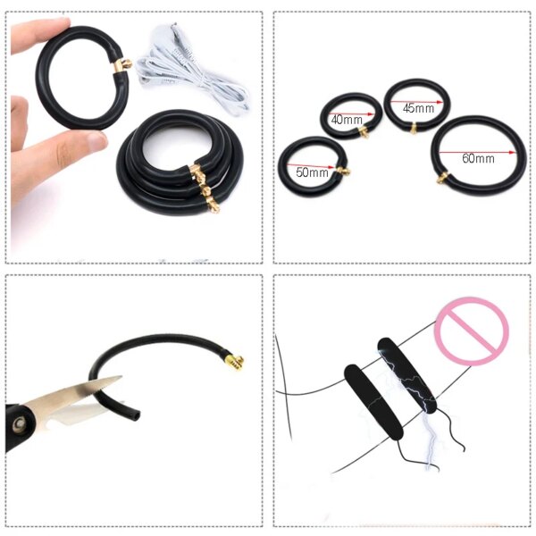 e stim Cock Ring Chastity Cage,Electro Sex Penis Rings,BDSM Electroshock Cockring,Masturbation Man Electric Sextoy,Adult Toys