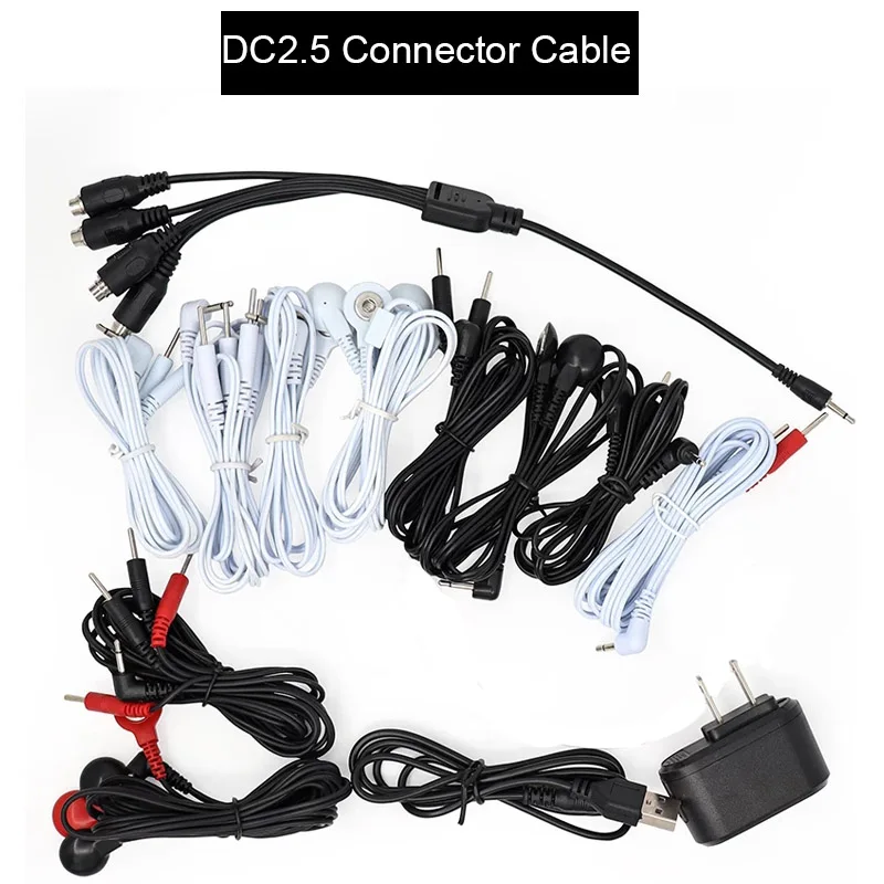 BDSM Electro Cable Connector,Estim Adapter for Electric Stimulation EMS Tens Stimulation, e stim Lead Wires Sex Toys
