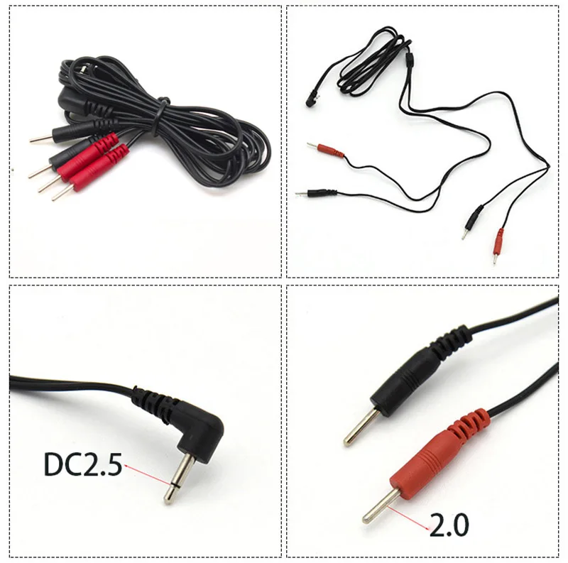 BDSM Electro Cable Connector,Estim Adapter for Electric Stimulation EMS Tens Stimulation, e stim Lead Wires Sex Toys