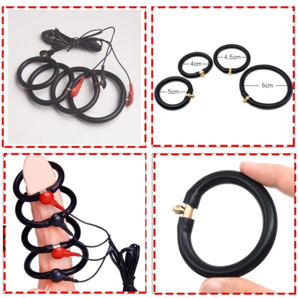 50 Style E-stim Electroshock Accessorry,SM Electro Anal Plug Nipple Clamp Cock Ring Penis Plug Sex Products,Estim Powerbox Toys
