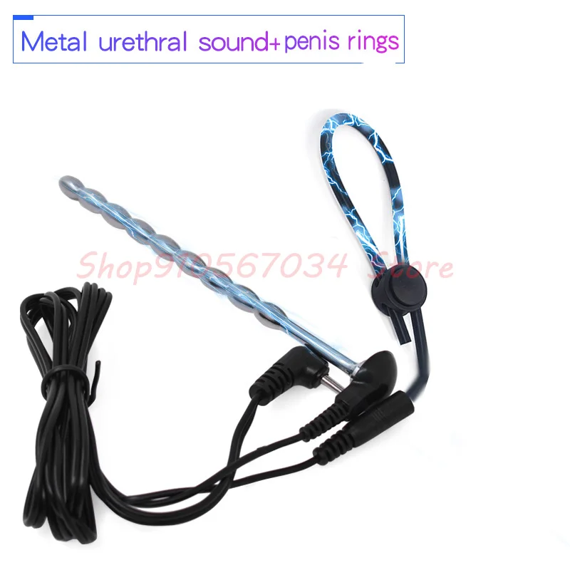 Varied Electro Bdsm Penis Ring Electrostimulator,E-stim Chastity Cage Cock Ring Glans Trainer,Men Electric Shock Sex Product Toy