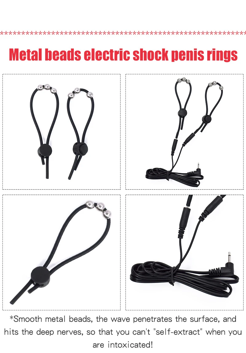 Varied Electro Bdsm Penis Ring Electrostimulator,E-stim Chastity Cage Cock Ring Glans Trainer,Men Electric Shock Sex Product Toy