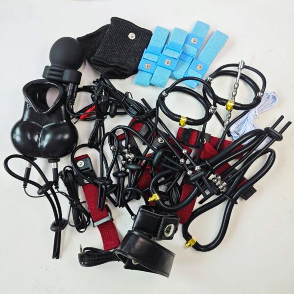 Varied Electro Bdsm Penis Ring Electrostimulator,E-stim Chastity Cage Cock Ring Glans Trainer,Men Electric Shock Sex Product Toy