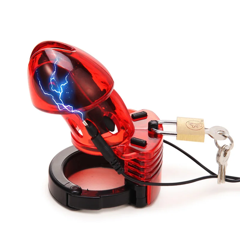 Varied Electro Bdsm Penis Ring Electrostimulator,E-stim Chastity Cage Cock Ring Glans Trainer,Men Electric Shock Sex Product Toy