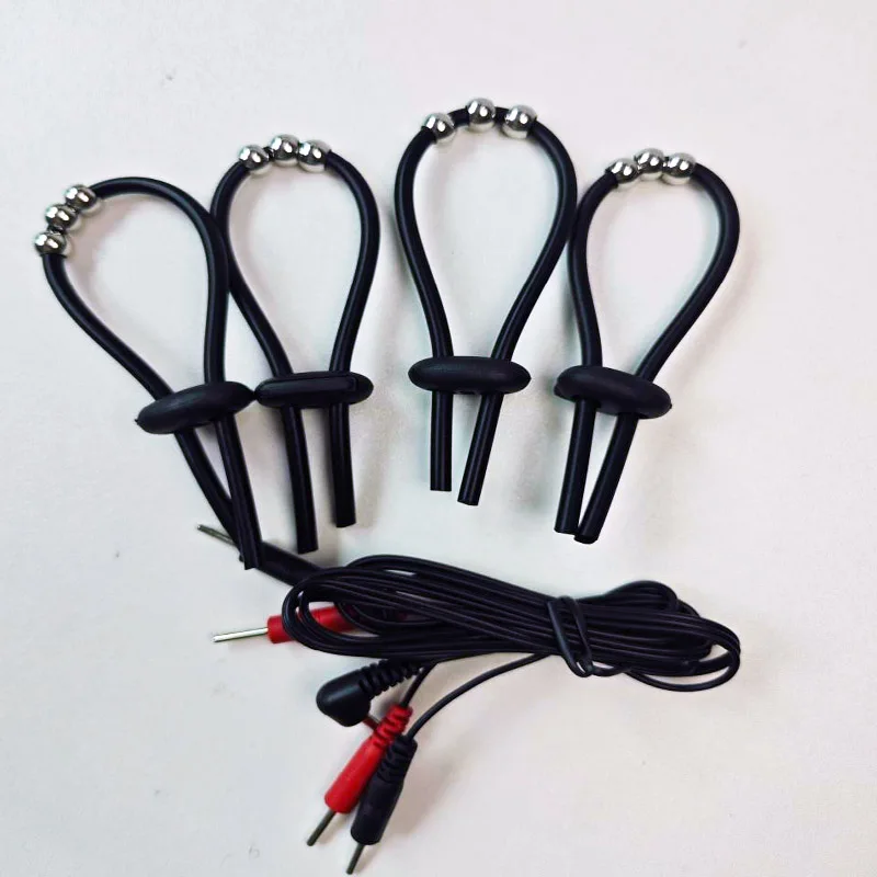 Varied Electro Bdsm Penis Ring Electrostimulator,E-stim Chastity Cage Cock Ring Glans Trainer,Men Electric Shock Sex Product Toy