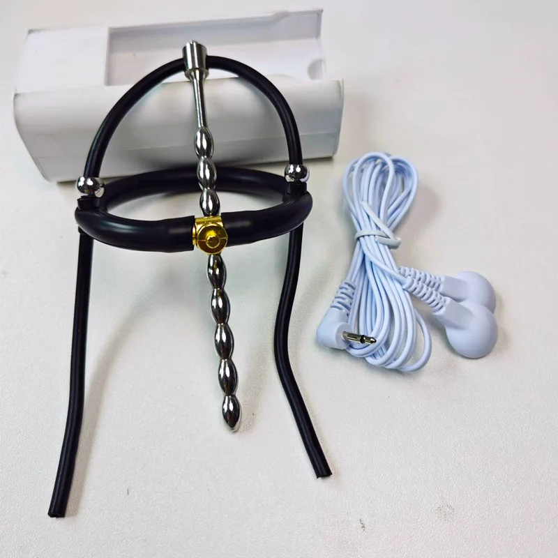 Varied Electro Bdsm Penis Ring Electrostimulator,E-stim Chastity Cage Cock Ring Glans Trainer,Men Electric Shock Sex Product Toy