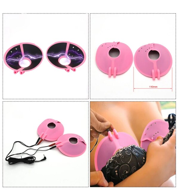 Electro Shock Anal Butt Plug Electric Nipple Sucker Clamps E-stim Penis Plug Ring Cock Cage SM Chastity Couple Sex Medical Toys