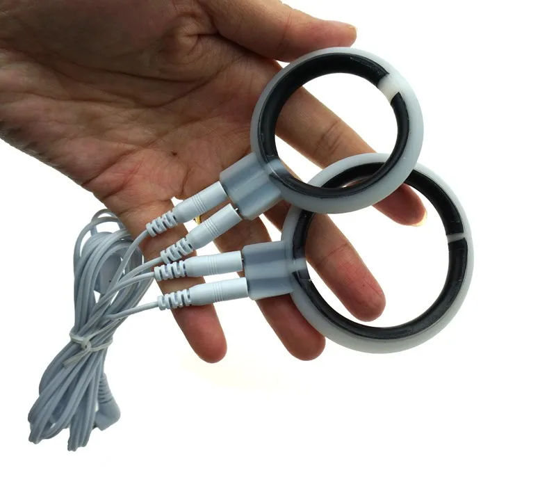 Electro Shock Anal Butt Plug Electric Nipple Sucker Clamps E-stim Penis Plug Ring Cock Cage SM Chastity Couple Sex Medical Toys