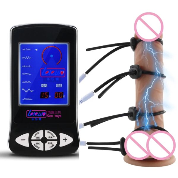 Bdsm Electro Penis Ring Cockring,e stim Cock Rings,Electrostimulation Electrosex Sex Toys,Electric Shock Testicle Loop,E-stim