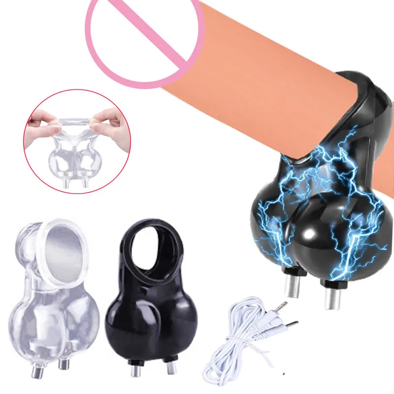 Electric Chastity Cage,Testicle Electrostimulation Penis Extender,BDSM Electro Sex for Men,E-stim Cockring,Electro Shock Scrotum