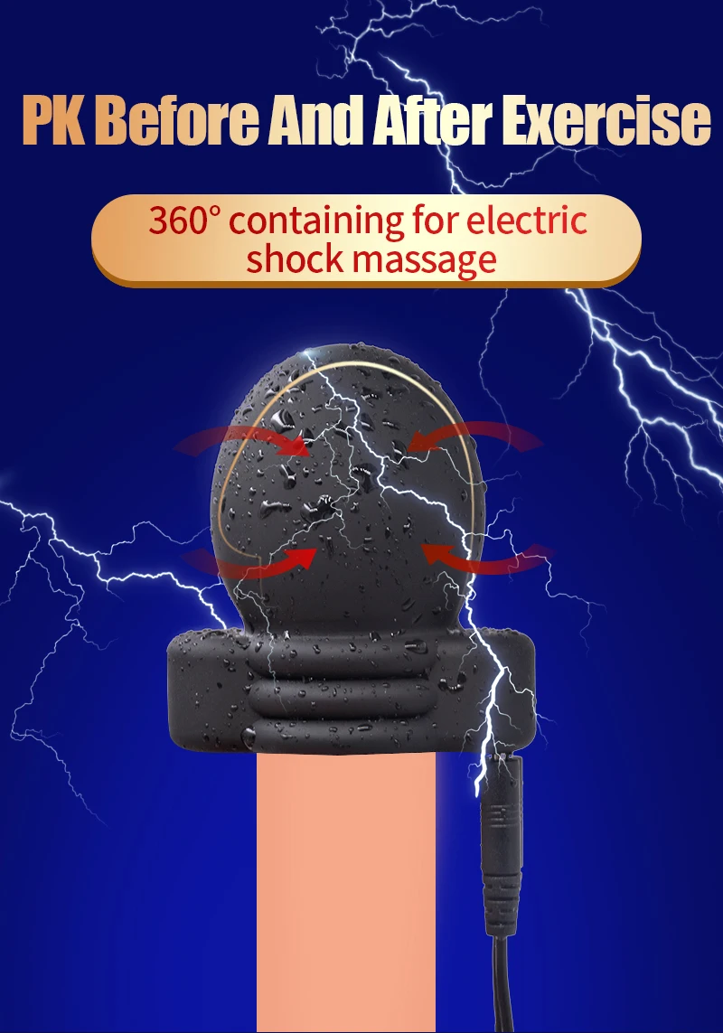 Electric Shock Penis Ring, Electro Stimulation Penis Massage Accessories, Cock Cage Penis Extender Sex Toys For Men Masturbator
