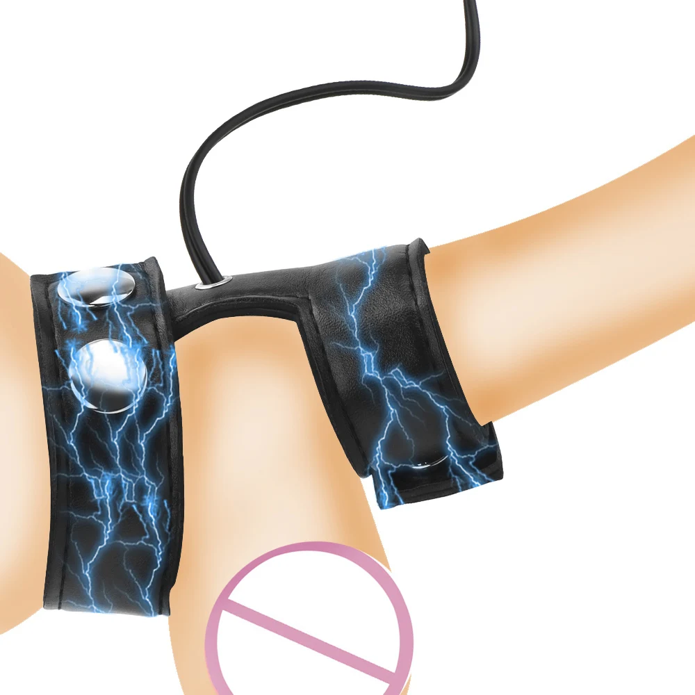 Electric Shock Penis Ring, Electro Stimulation Penis Massage Accessories, Cock Cage Penis Extender Sex Toys For Men Masturbator