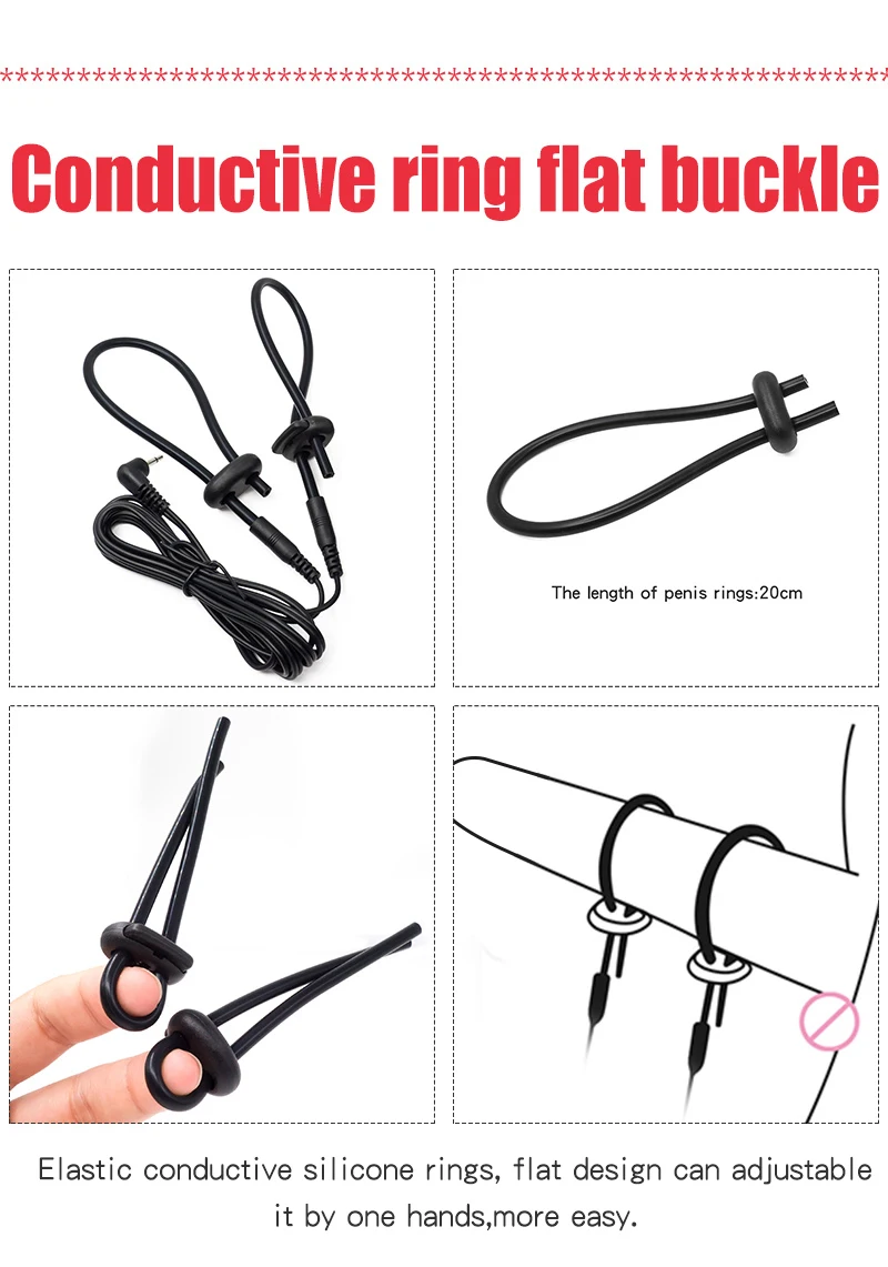 Electric Shock Penis Ring, Electro Stimulation Penis Massage Accessories, Cock Cage Penis Extender Sex Toys For Men Masturbator