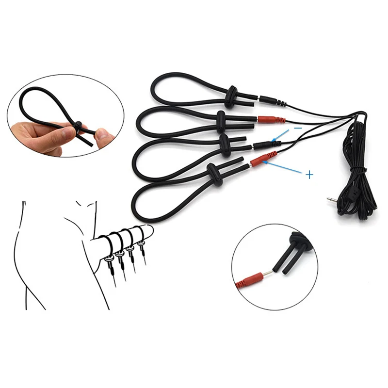 Electric Shock Penis Ring, Electro Stimulation Penis Massage Accessories, Cock Cage Penis Extender Sex Toys For Men Masturbator