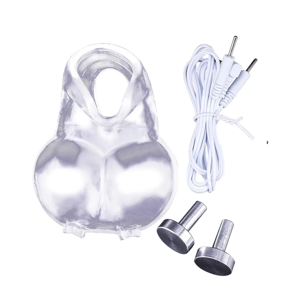 Electric Shock Penis Ring, Electro Stimulation Penis Massage Accessories, Cock Cage Penis Extender Sex Toys For Men Masturbator
