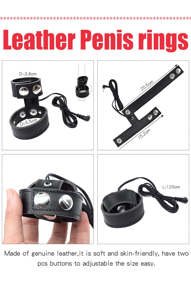 Electric Shock Penis Ring, Electro Stimulation Penis Massage Accessories, Cock Cage Penis Extender Sex Toys For Men Masturbator