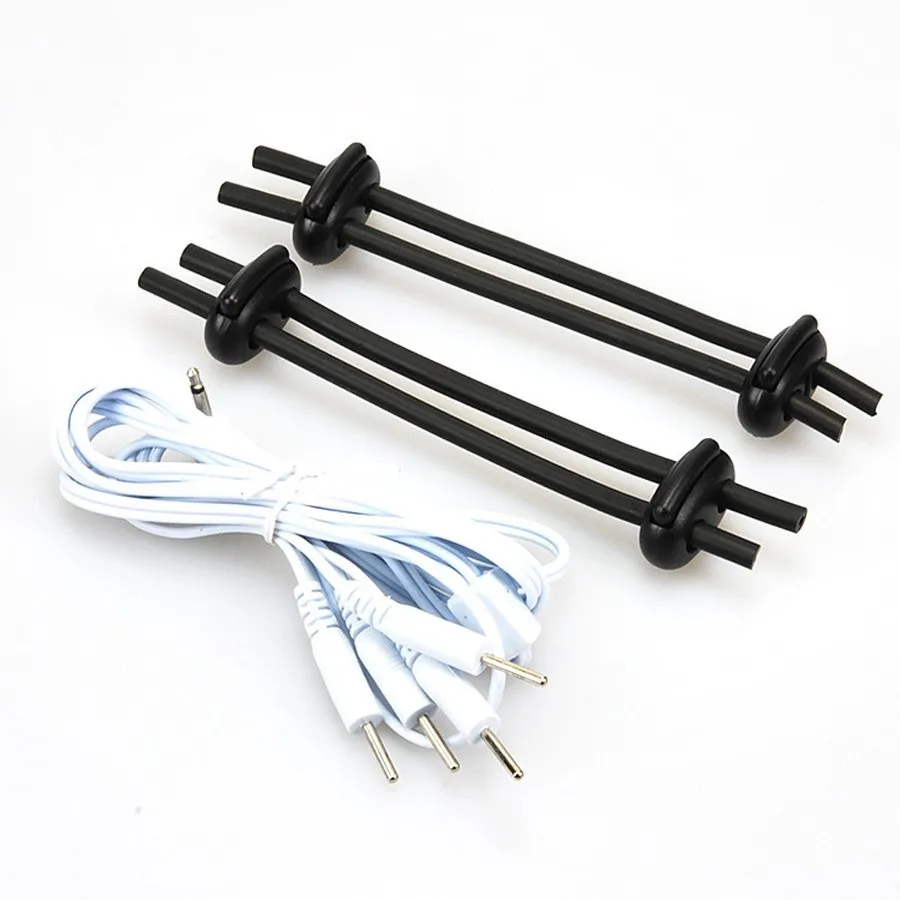 Strongest BDSM Power Box,Cable,Electro Shock Penis Ring,Electro Stimulate Massage Glans Trainer Cock Cage Penis Plug,Men Sex Toy