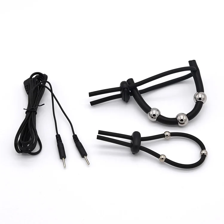 Strongest BDSM Power Box,Cable,Electro Shock Penis Ring,Electro Stimulate Massage Glans Trainer Cock Cage Penis Plug,Men Sex Toy