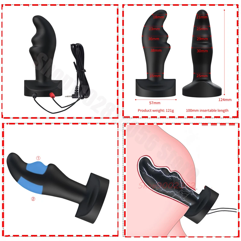 Electric Shock Butt​ Plug,Bdsm Electro Anal Sex Toys,Electro Dildo Anus Expand stimulation Vagina Prostate Massager,E stim Jumps