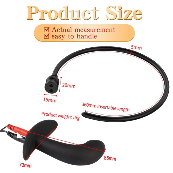 Electric Shocker Anal Butt Plug,E stim Urethral Dilator,BDSM Electro Shock Penis Plug,Sex Toys Men,Electrostimulation Massager