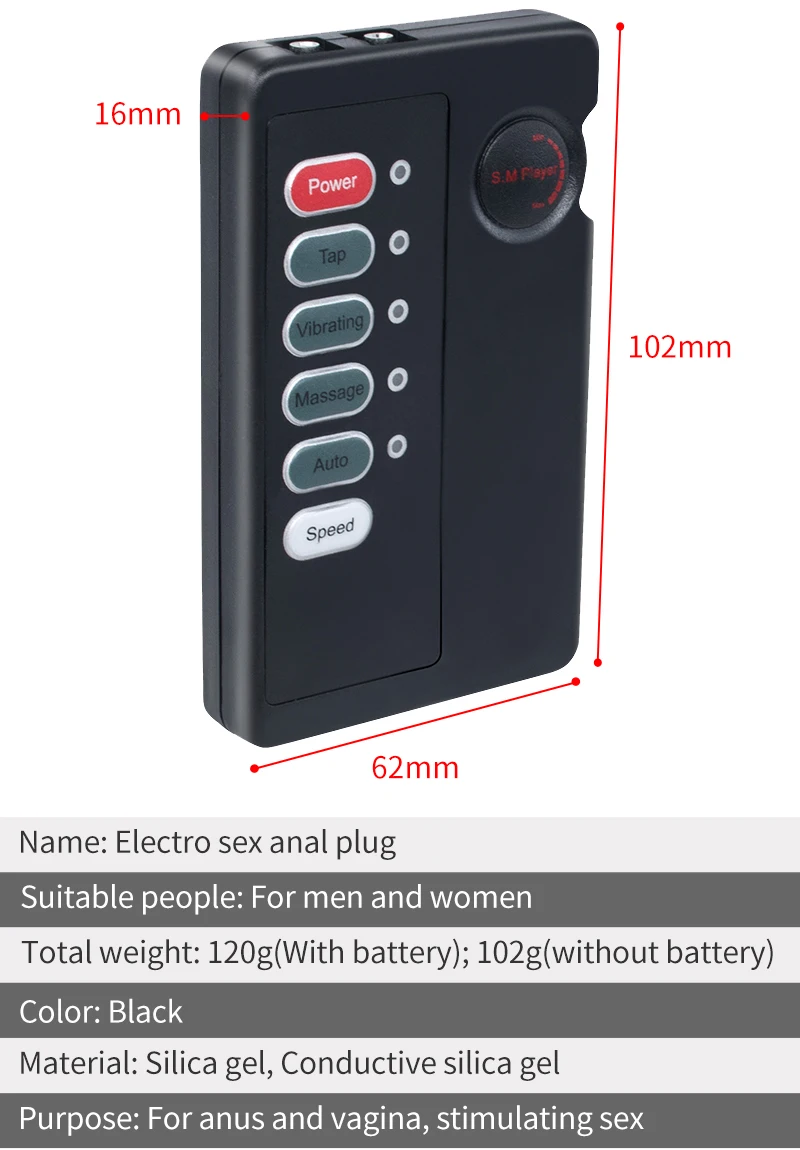Electric Shocker Anal Butt Plug,E stim Urethral Dilator,BDSM Electro Shock Penis Plug,Sex Toys Men,Electrostimulation Massager