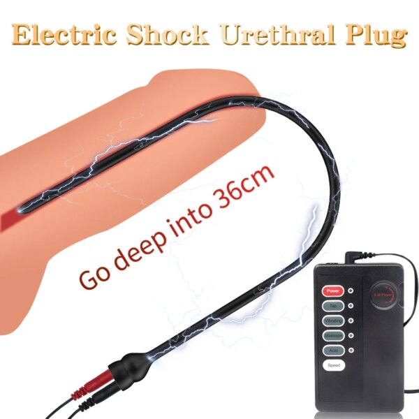 Electric Shocker Anal Butt Plug,E stim Urethral Dilator,BDSM Electro Shock Penis Plug,Sex Toys Men,Electrostimulation Massager