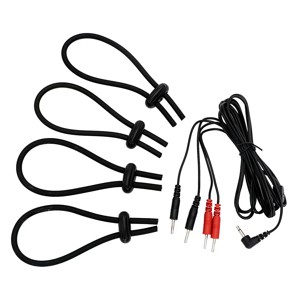 Electric Shock Silicone Loops Cock Ring,BDSM Electro Stimulation Penis Extender Men Enlarger Masturbator,E-stim Medical Sex Toys