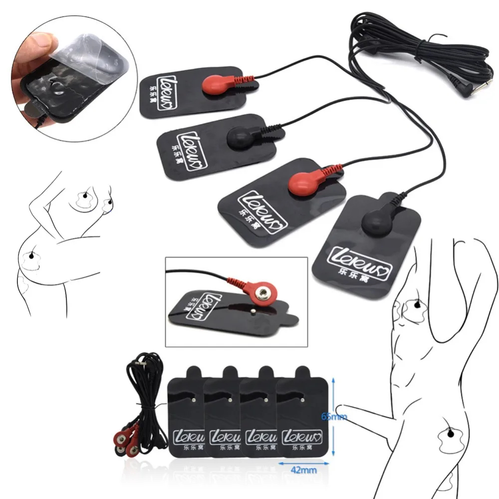 BDSM Strong Electro Shock Penis Ring Masturbator Electro Stimulation Cock Ring Massage Pad E-Stim Penis Extender Sex Toy For Men