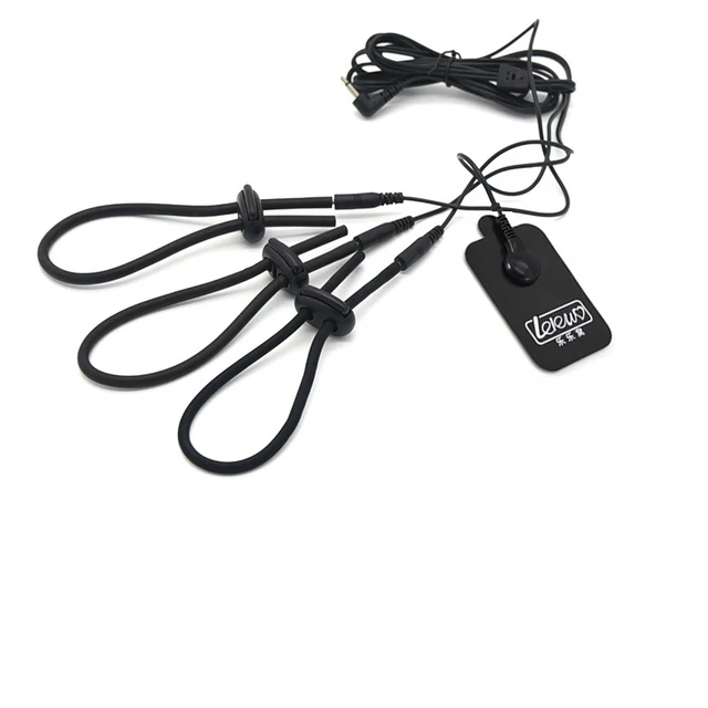 BDSM Strong Electro Shock Penis Ring Masturbator Electro Stimulation Cock Ring Massage Pad E-Stim Penis Extender Sex Toy For Men