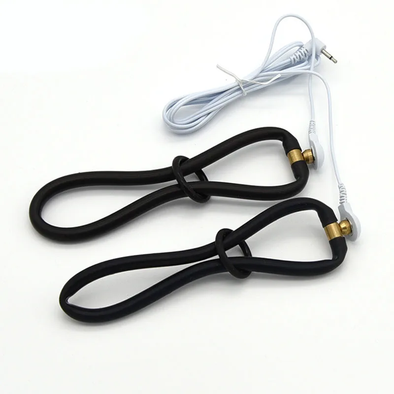Electro Sex/Stimulation Insertable Vaginal Ring Anal Electrode Plug,E-stim Penis and Testicles Band,Electric Stimulator BDSM Toy