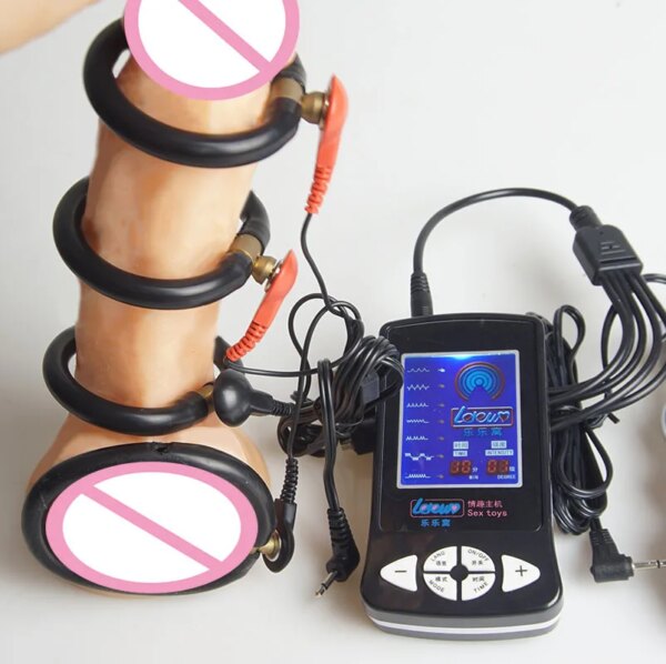 Electro Shock BDSM Anal Butt Plug Stimulators,Electric Cock Ring Sex Toys,E stim Estim Penis Plug Sounding,Electrostimulator