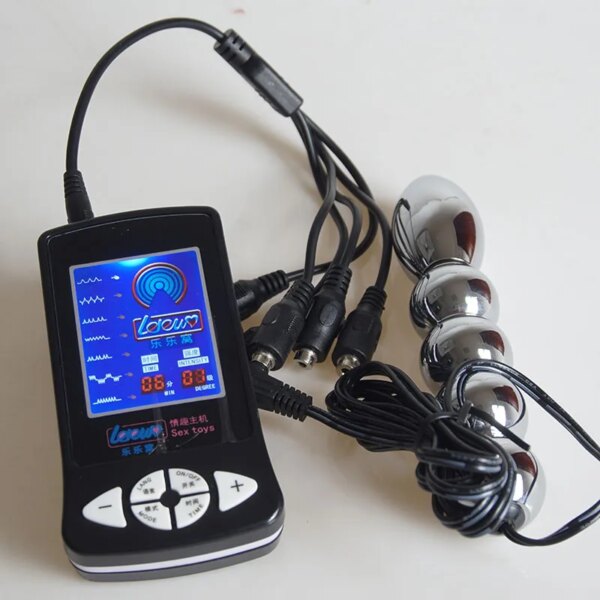 Electro Shock BDSM Anal Butt Plug Stimulators,Electric Cock Ring Sex Toys,E stim Estim Penis Plug Sounding,Electrostimulator
