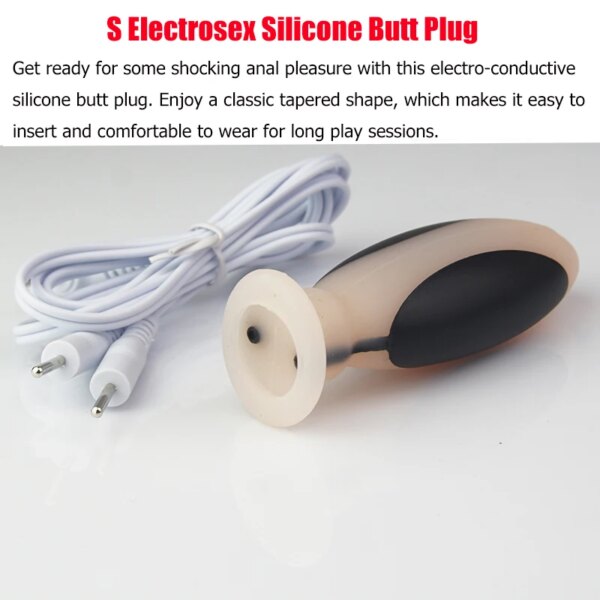 Electrosex Anal Plug,E -Stim Electro Stimulation,Electricity Accessories Vaginal Butt Plugs Prostate Massage,BDSM Sex Toys