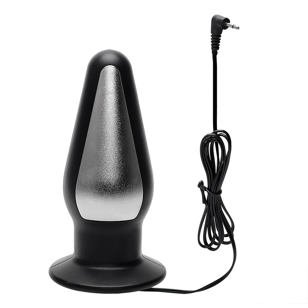 E-Stim Male Masturbator Electric Shock Chastity Cock Cage Ball Stretcher,Electro Stimulation Anal Plug Penis Ring BDSM Sex Tools