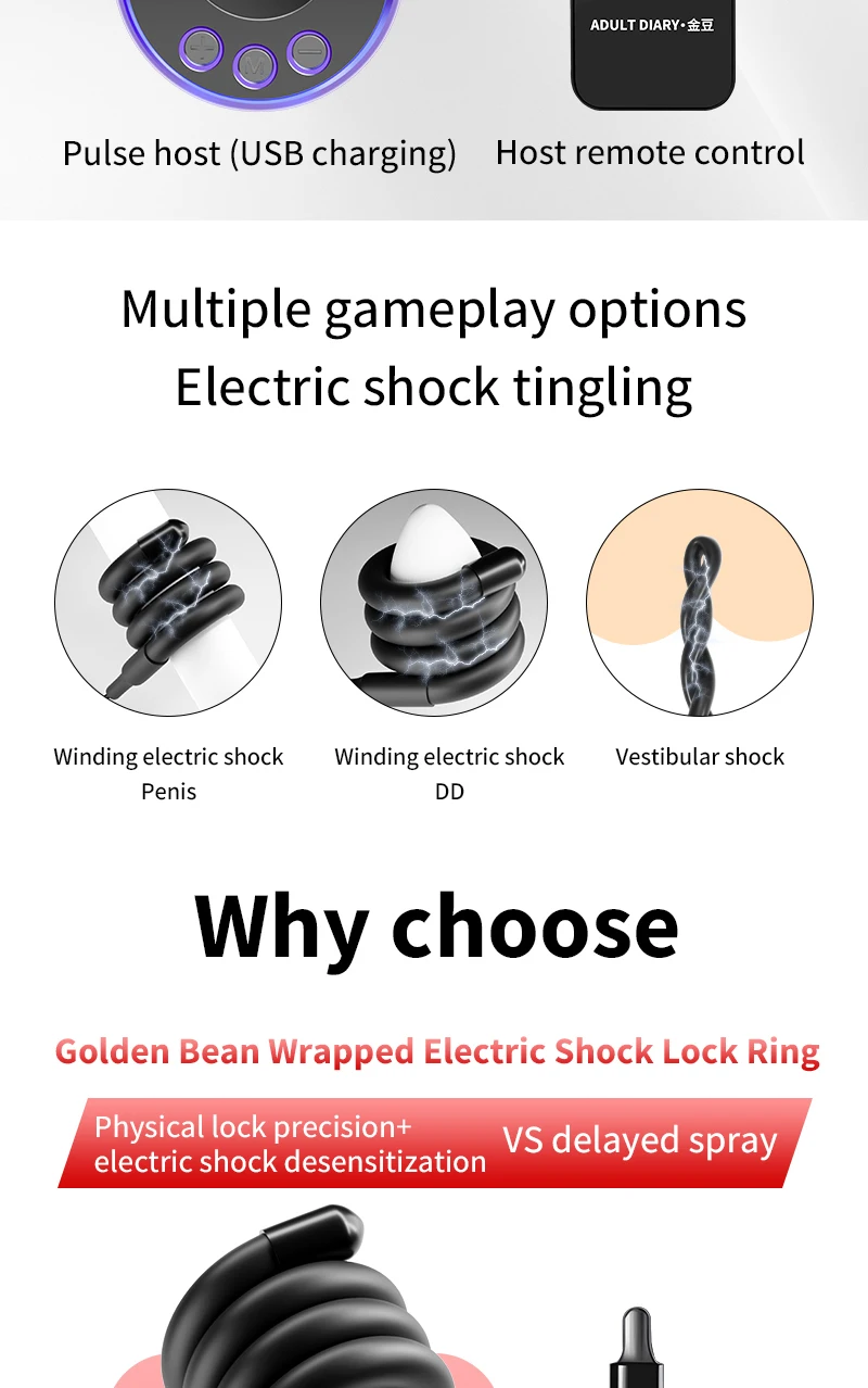 E stim Electrosex Electrostimulation Anal Butt Plug,Electric Shock Penis Cock Ring Clit Stimulator,Electro Sex Cockring,BDSM Toy