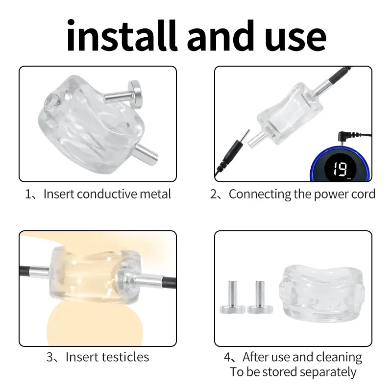 E stim Electrosex Electrostimulation Anal Butt Plug,Electric Shock Penis Cock Ring Clit Stimulator,Electro Sex Cockring,BDSM Toy