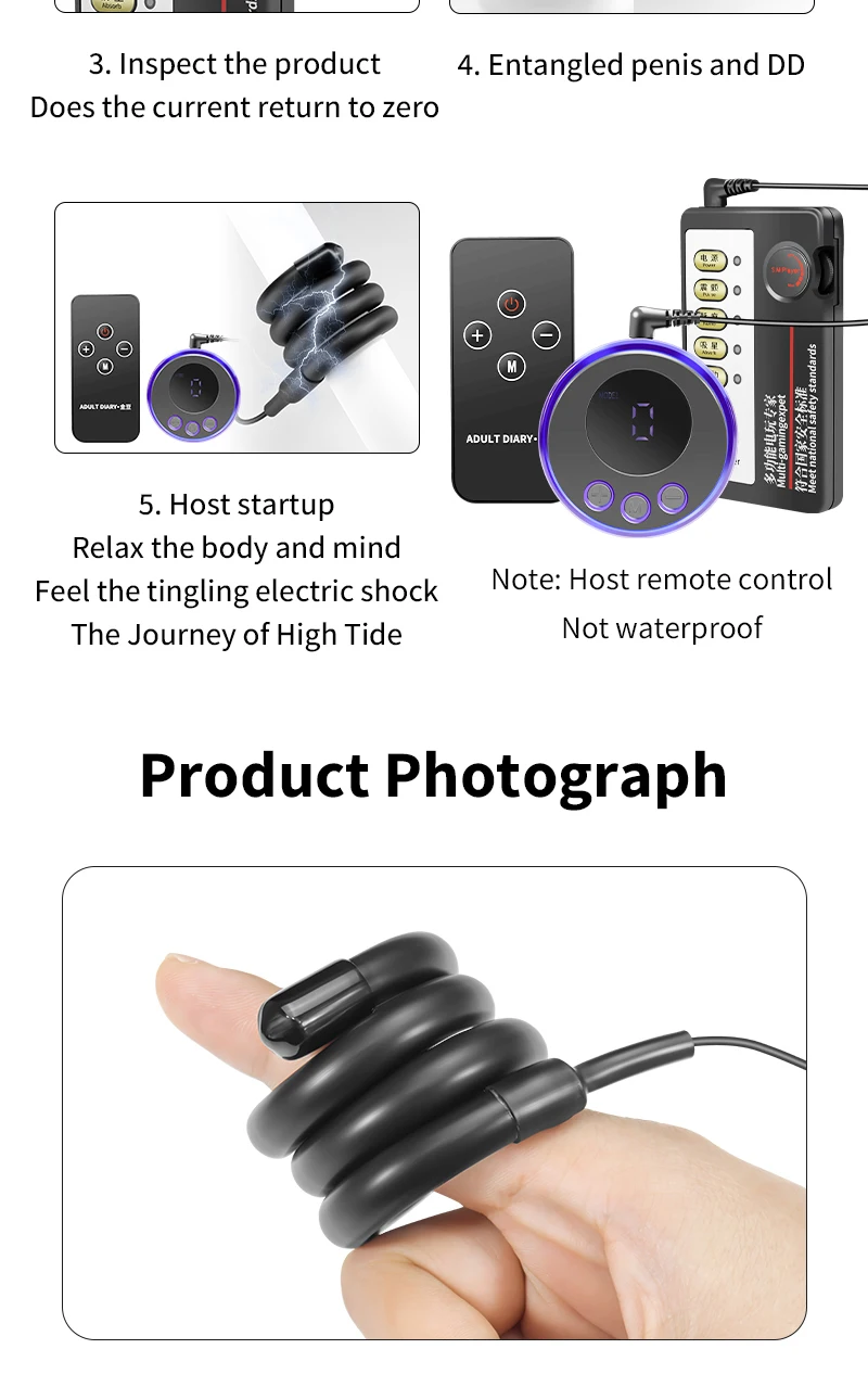 E stim Electrosex Electrostimulation Anal Butt Plug,Electric Shock Penis Cock Ring Clit Stimulator,Electro Sex Cockring,BDSM Toy