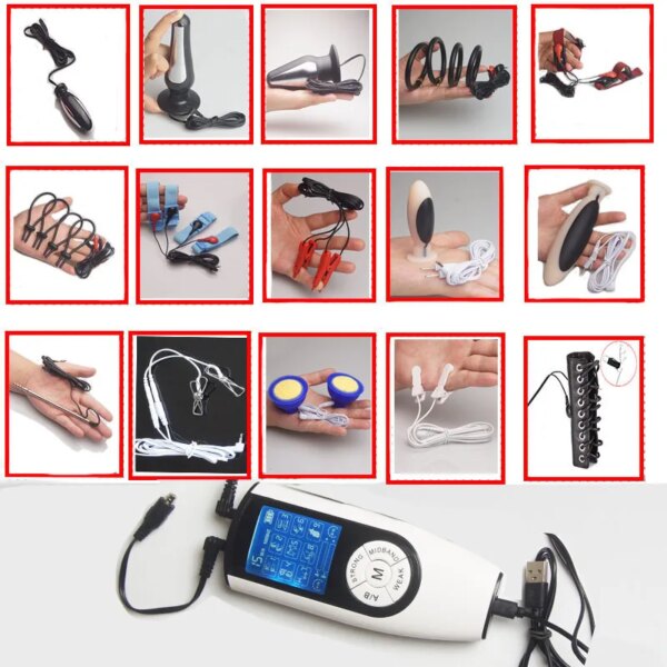 E stim Anal Butt Plug,Electrostimulation Electrosex Cock Ring,Electric Shock Penis Cockring Stimulation,BDSM Electro Sex Toys