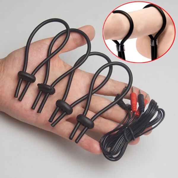 E stim Anal Butt Plug,Electrostimulation Electrosex Cock Ring,Electric Shock Penis Cockring Stimulation,BDSM Electro Sex Toys