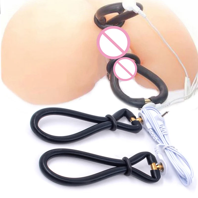 Electro Sex for Men,E stim Chastity Cage,Electric Shock BDSM Penis Cock Ring,E-stim Cockring,Electrosex Electrostimulation
