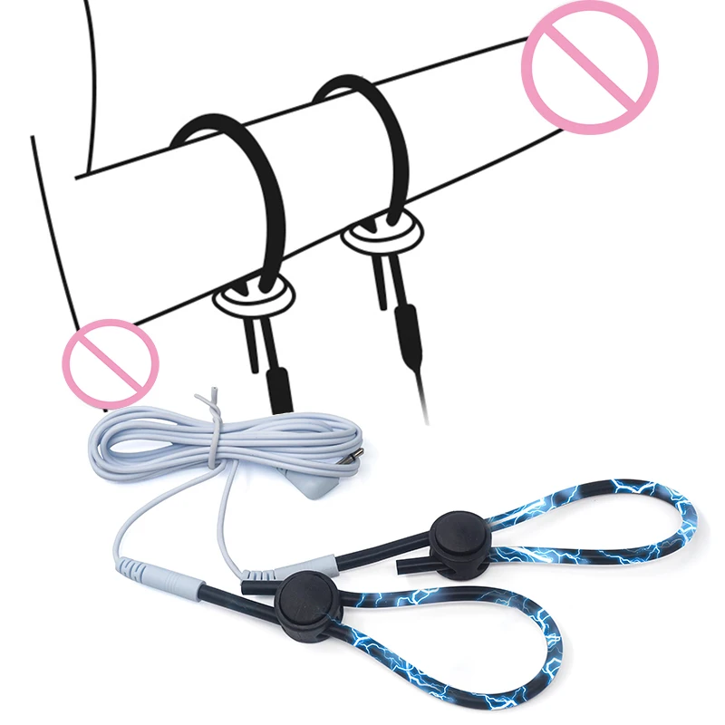 Electro Sex for Men,E stim Chastity Cage,Electric Shock BDSM Penis Cock Ring,E-stim Cockring,Electrosex Electrostimulation