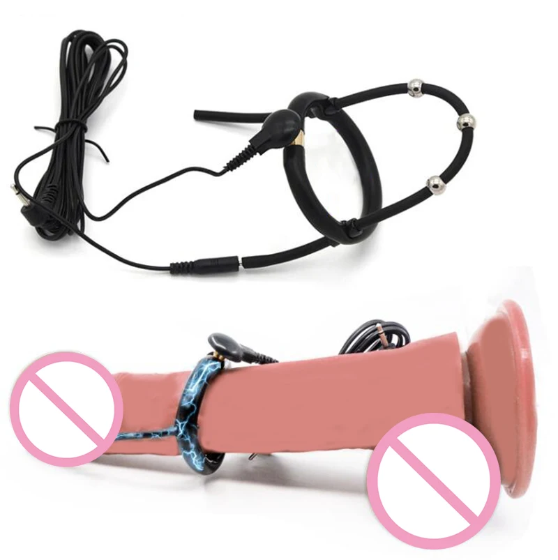 Electro Sex for Men,E stim Chastity Cage,Electric Shock BDSM Penis Cock Ring,E-stim Cockring,Electrosex Electrostimulation