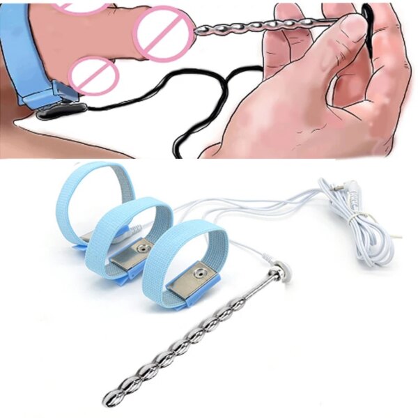 Electro Sex for Men,E stim Chastity Cage,Electric Shock BDSM Penis Cock Ring,E-stim Cockring,Electrosex Electrostimulation